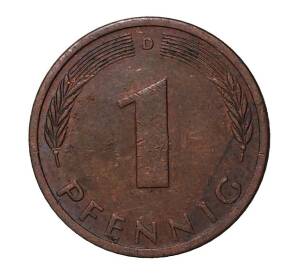 1 пфенниг 1976 года D — Фото №2