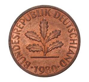 1 пфенниг 1980 года J — Фото №1