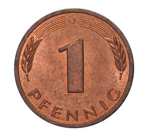 1 пфенниг 1980 года J — Фото №2