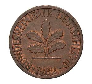 1 пфенниг 1982 года G — Фото №1