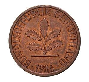 1 пфенниг 1986 года J — Фото №1
