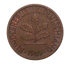 1 пфенниг 1989 года G — Фото №1