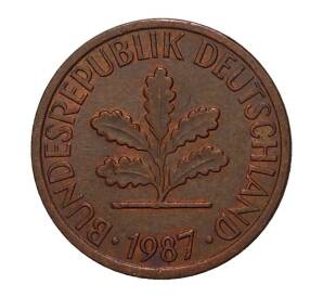 1 пфенниг 1987 года J — Фото №1