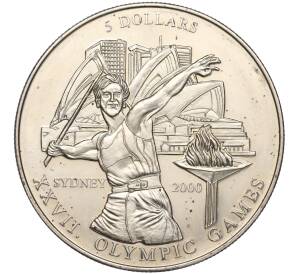 5 долларов 2000 года Либерия «XXVII летние Олимпийские Игры 2000 в Сиднее» (Большой диаметр)