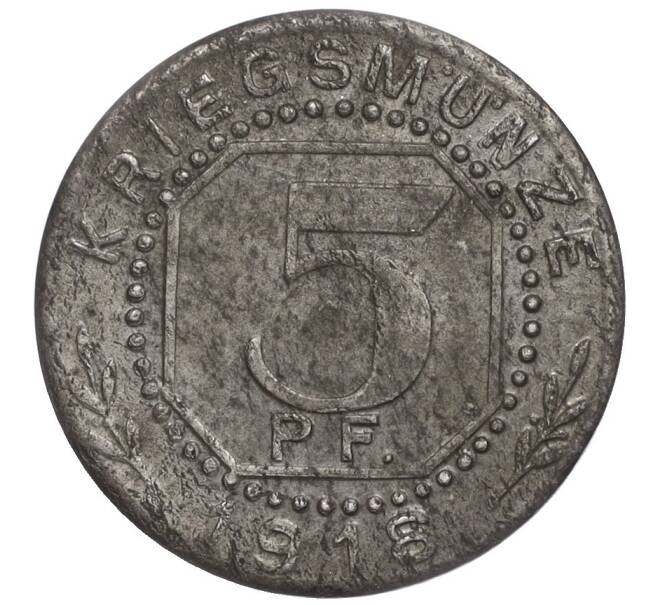 Монета 5 пфеннигов 1918 года Германия — город Вельцхайм (Нотгельд) (Артикул K11-98774)