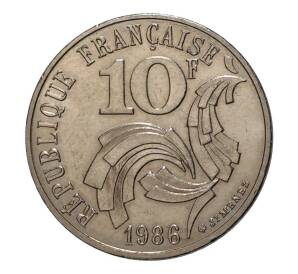 10 франков 1986 года Свобода Раверство Братство — Фото №2
