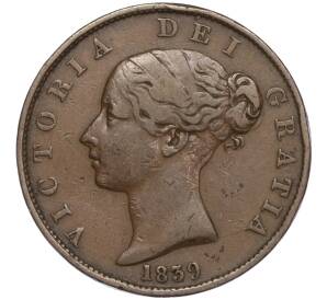 1/2 пенни 1839 года Остров Мэн — Фото №2