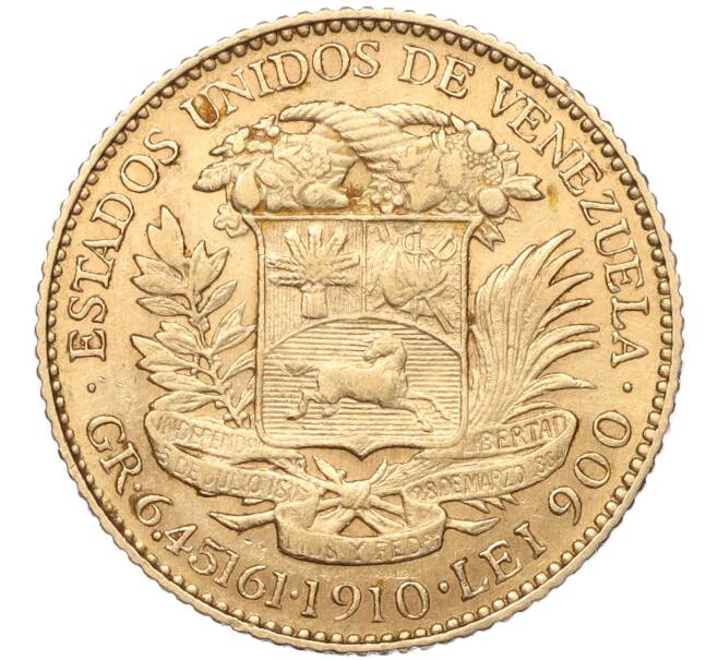 Монета 20 боливаров 1910 года Венесуэла (Артикул M2-67207)