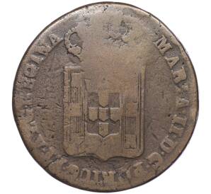 40 рейс 1847 года Португалия — надчекан «GCP» (Gobierno Civil de Porto) Мария II — Фото №2