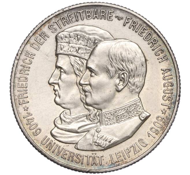 Монета 2 марки 1909 года Германия (Саксония) «500 лет Лейпцигскому университету» (Артикул: M2-67243) — Фото №1