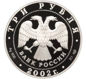 3 рубля 2002 года СПМД «150 лет Новому Эрмитажу»