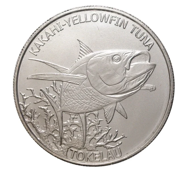 Монета 5 долларов 2014 года Желтоперый тунец (Артикул M2-4182)