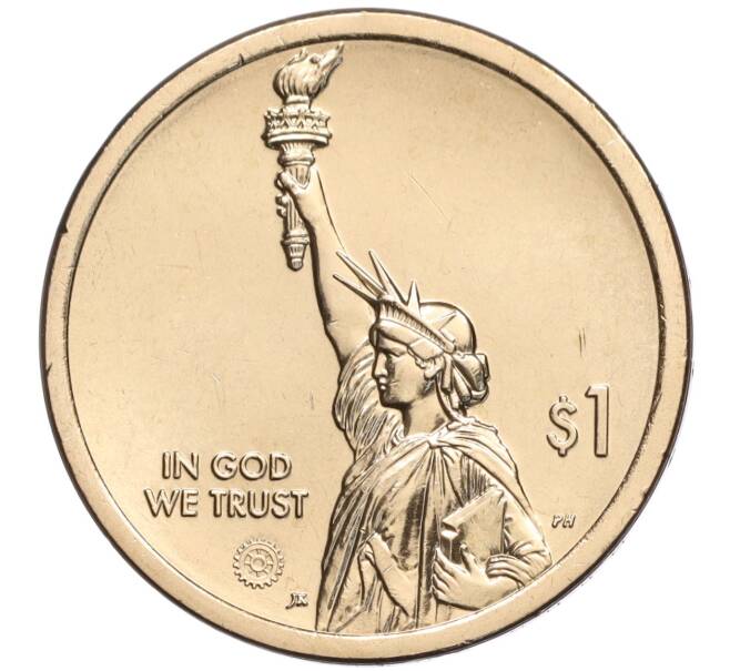 Монета 1 доллар 2023 года D США «Американские инновации — Первая трансплантация легких человеку» (Артикул M2-67280)