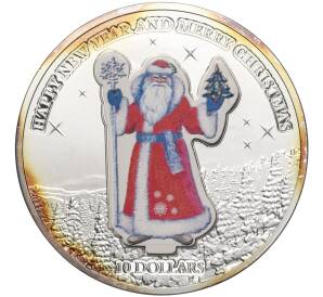10 долларов 2008 года Науру «Счастливого нового года и Рождества — Дед мороз»
