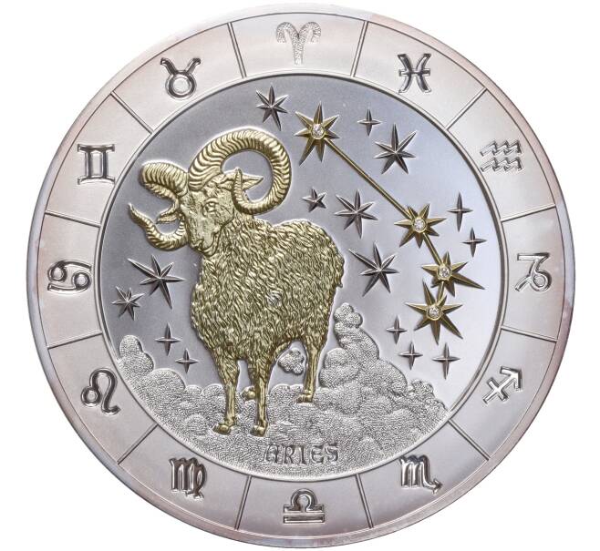 Монета 1000 франков 2009 года Руанда «Знаки зодиака — Овен» (Артикул M2-67288)