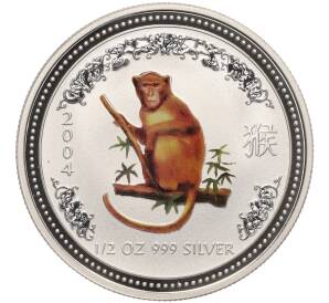 50 центов 2004 года Австралия «Китайский гороскоп — Год обезьяны» (Цветное покрытие) — Фото №1