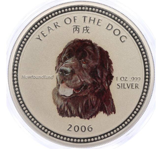 Монета 3000 риэлей 2006 года Камбоджа «Год собаки — Ньюфаундленд» (Артикул K11-101013)