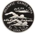 Монета 5 тала 1994 года Токелау «XXVI летние Олимпийские Игры 1996 в Атланте — Плавание» (Артикул K11-101020)