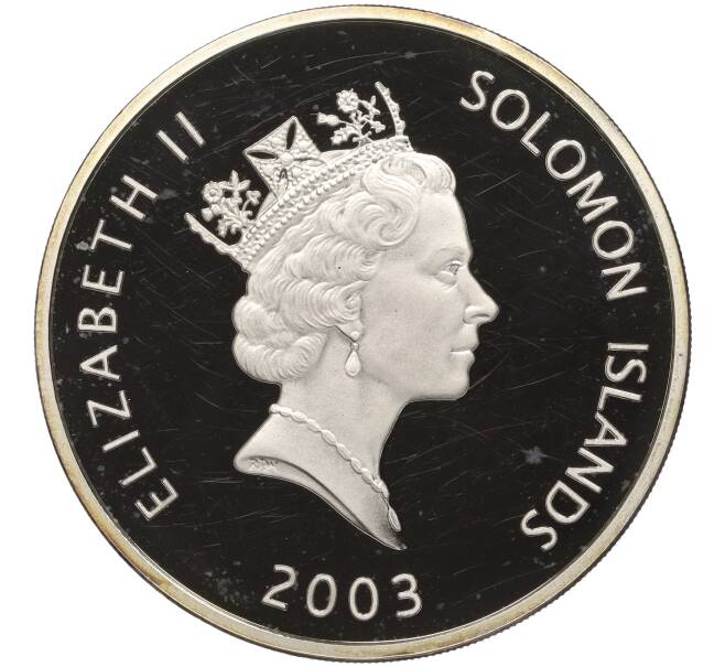 Монета 25 долларов 2003 года Соломоновы острова «Самолеты — Самолет братьев Райт» (Артикул K11-101048)