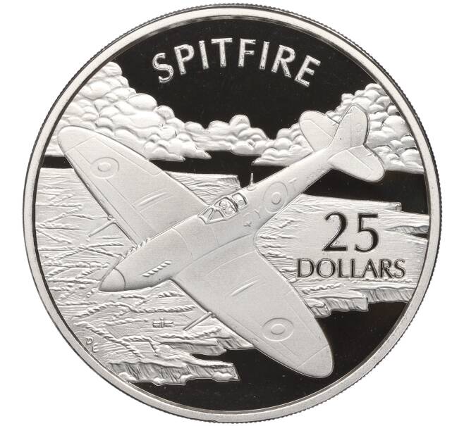 Монета 25 долларов 2003 года Соломоновы острова «Самолеты — Supermarine Spitfire» (Артикул K11-101050)