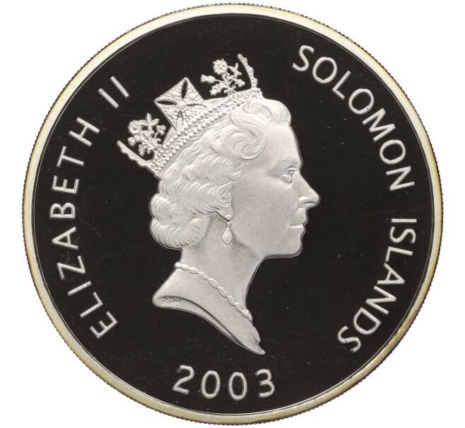 Монета 25 долларов 2003 года Соломоновы острова «Самолеты — Supermarine Spitfire» (Артикул K11-101050)