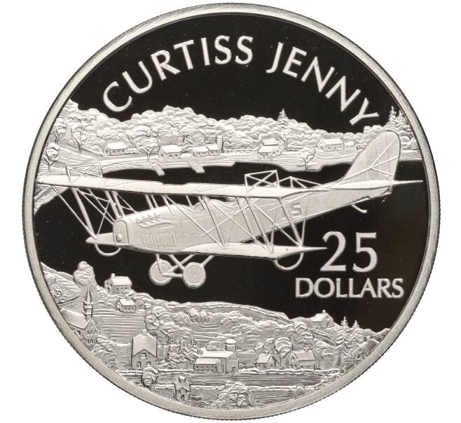 Монета 25 долларов 2003 года Соломоновы острова «Самолеты — Curtiss JN-4 Jenny» (Артикул K11-101056)