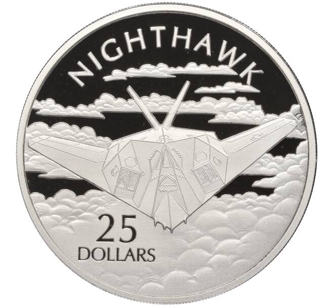 Монета 25 долларов 2003 года Соломоновы острова «Самолеты — Lockheed F-117 Nighthawk» (Артикул K11-101057)