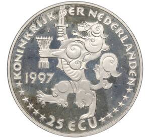 25 экю 1997 года Нидерланды «400 лет отношениям между Нидерландами и Россией» — Фото №2