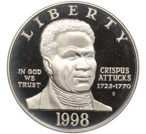 1 доллар 1998 года S США «275 лет со дня рождения Криспаса Эттакса» — Фото №1