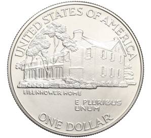 1 доллар 1990 года W США «100 лет со дня рождения Эйзенхауэра» — Фото №2