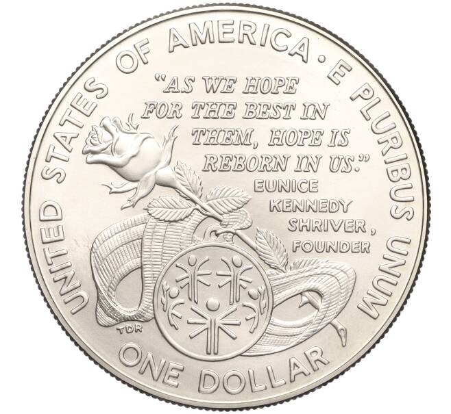 Монета 1 доллар 1995 года W США «Специальные Олимпийские игры» (Артикул K11-101113)