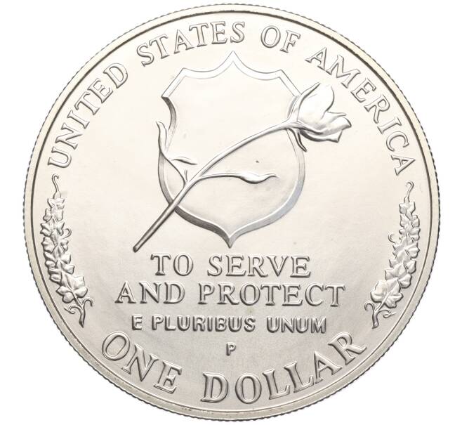 Монета 1 доллар 1997 года P США «Национальный Мемориал сотрудников правоохранительных органов» (Артикул K11-101115)