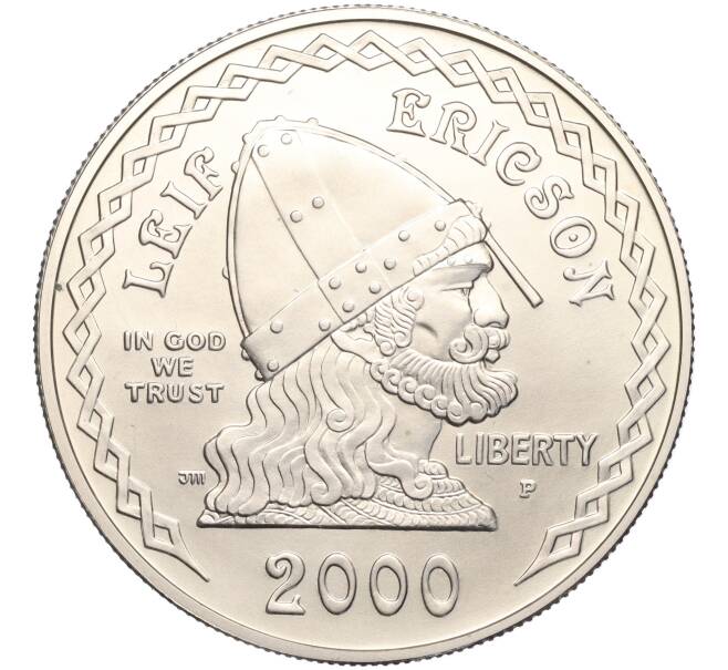Монета 1 доллар 2000 года P США «Лейф Эрикссон» (Артикул K11-101118)