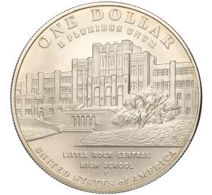 1 доллар 2007 года P США «Десегрегация в образовании — Школа в Литл-Рок»