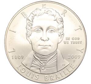 1 доллар 2009 года P США «200 лет со дня рождения Луи Брайля»