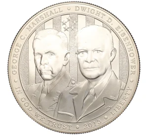 1 доллар 2013 года W США «Джордж Маршалл и Дуайт Эйзенхауэр»