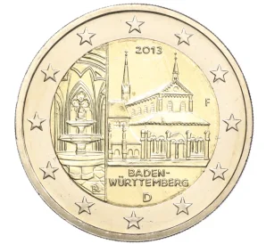 2 евро 2013 года F Германия «Федеральные земли Германии — Баден-Вюртемберг (Монастырь Маульбронн)»