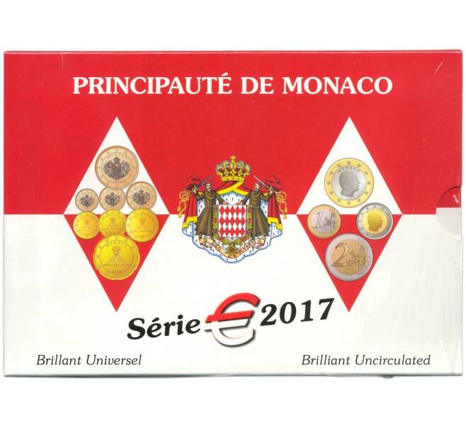 Годовой набор монет евро 2017 года Монако (Артикул M3-1250)