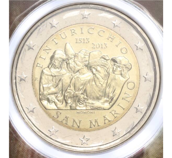 Монета 2 евро 2013 года Сан-Марино «500 лет со дня смерти Пинтуриккьо»(в буклете) (Артикул M2-67343)
