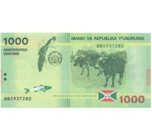 1000 франков 2015 года Бурунди