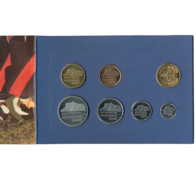 Годовой набор из 7 монет 1990 года Нидерланды в буклете (Артикул M3-1254)