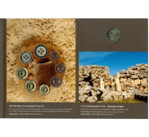 Годовой набор монет из 8 монет 2016 года Мальта в буклете