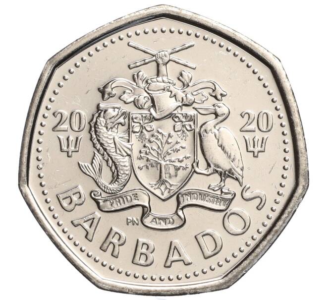 Монета 1 доллар 2020 года Барбадос «Летучие рыбы» (Артикул M2-67370)