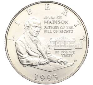 1/2 доллара (50 центов) 1993 года W США -»Билль о правах — Джеймс Мэдисон» — Фото №1