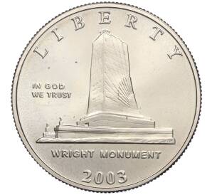 1/2 доллара (50 центов) 2003 года Р США «100 лет первому полету — Мемориал братьев Райт» — Фото №1