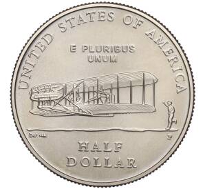 1/2 доллара (50 центов) 2003 года Р США «100 лет первому полету — Мемориал братьев Райт» — Фото №2