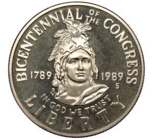 1/2 доллара (50 центов) 1989 года S США «200 лет Конгрессу» — Фото №1