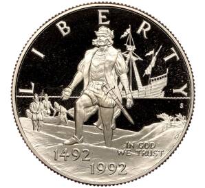 1/2 доллара (50 центов) 1992 года S США «500 лет путешествию Колумба» — Фото №1