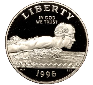 1/2 доллара (50 центов) 1996 года S США «XXVI летние Олимпийские Игры 1996 в Атланте — Плавание»