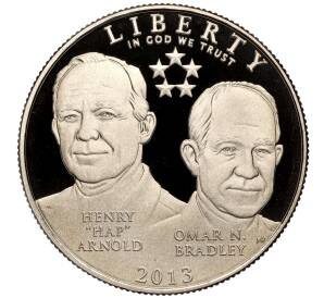 1/2 доллара (50 центов) 2013 года S США «Генри Арнолд и Омар Брэдли» — Фото №1